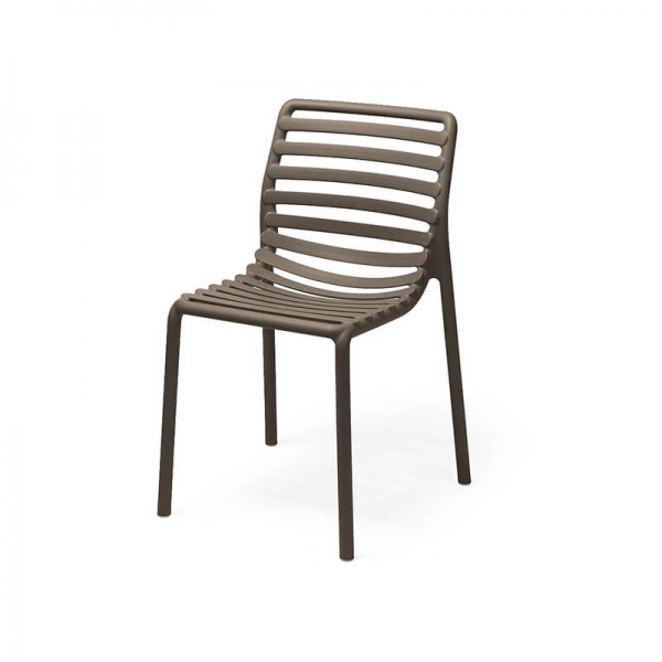 Chaise de jardin design de fabrication Italienne marron tabac - Doga bistrot - 24