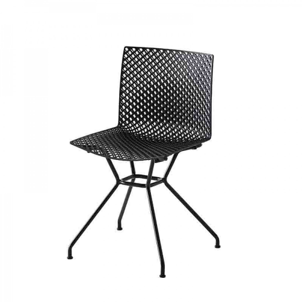 Chaise design noire avec pieds en métal made in Italie - Fuller TC - 2
