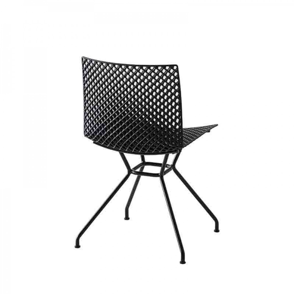 Chaise noire design avec pieds en métal en technopolymère fabriquée en Italie - Fuller TC - 3