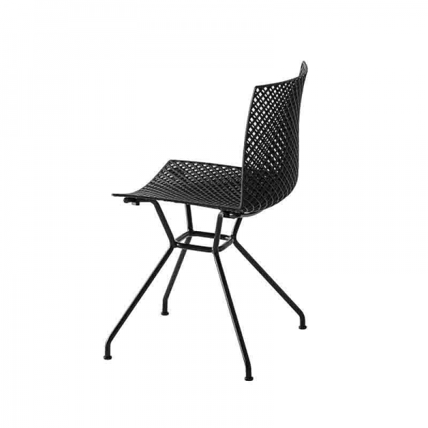 Chaise noire design avec pieds en métal fabriquée en Italie - Fuller TC - 4
