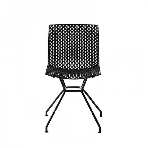 Chaise design noire avec pieds en métalliques fabriquée en Italie - Fuller TC - 5