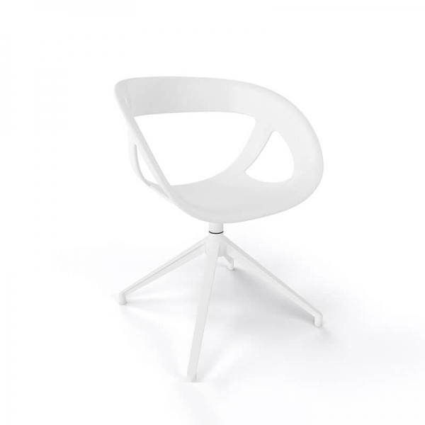 Chaise pivotante en technopolymère blanc fabriquée en Italie - Moema U - 2