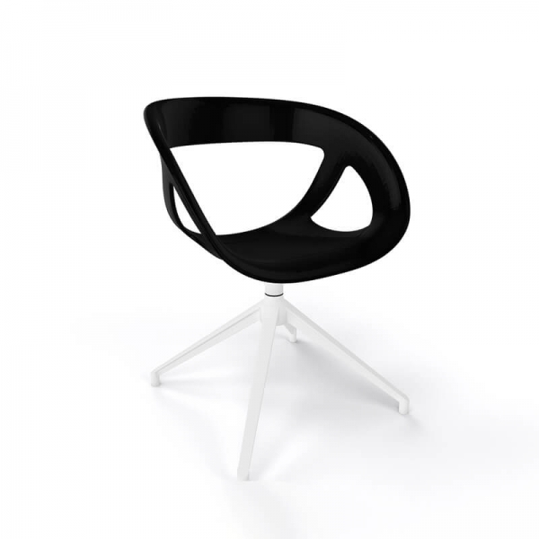 Chaise pivotante en technopolymère noir fabriquée en Italie - Moema U - 6