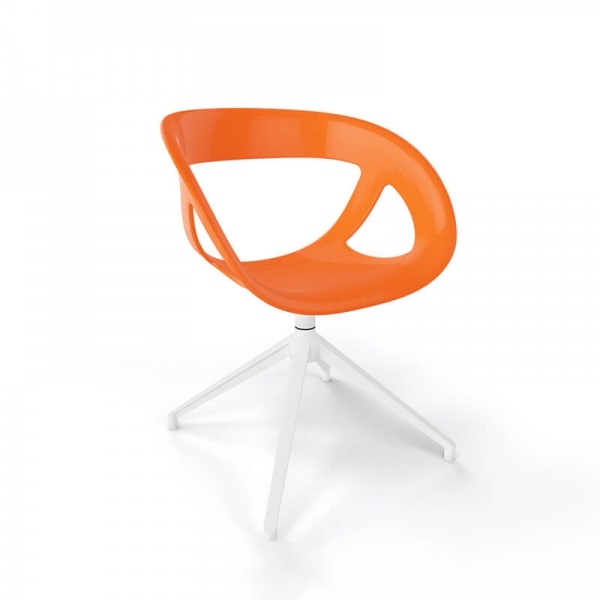 Chaise pivotante en technopolymère orange fabriquée en Italie - Moema U - 7