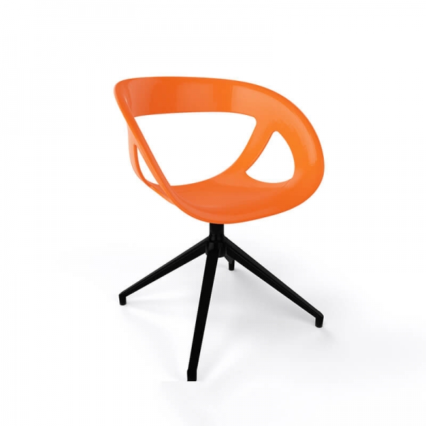 Chaise italienne pivotante en technopolymère orange - Moema U - 16