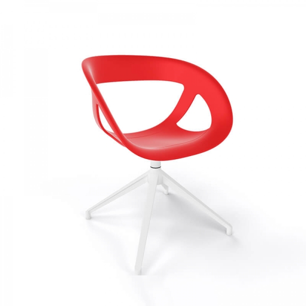 Chaise pivotante en technopolymère rouge fabriquée en Italie - Moema U - 8