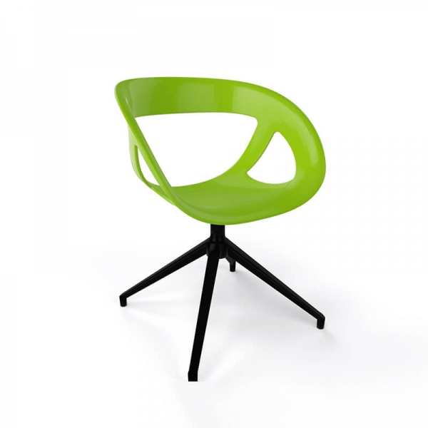 Chaise italienne pivotante en technopolymère vert - Moema U - 19