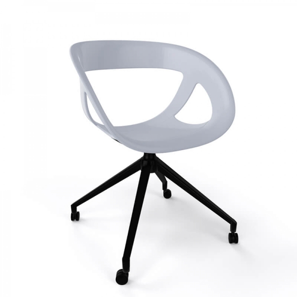 Chaise de bureau à roulettes en technopolymère gris fabriquée en Italie - Moema UR - 13