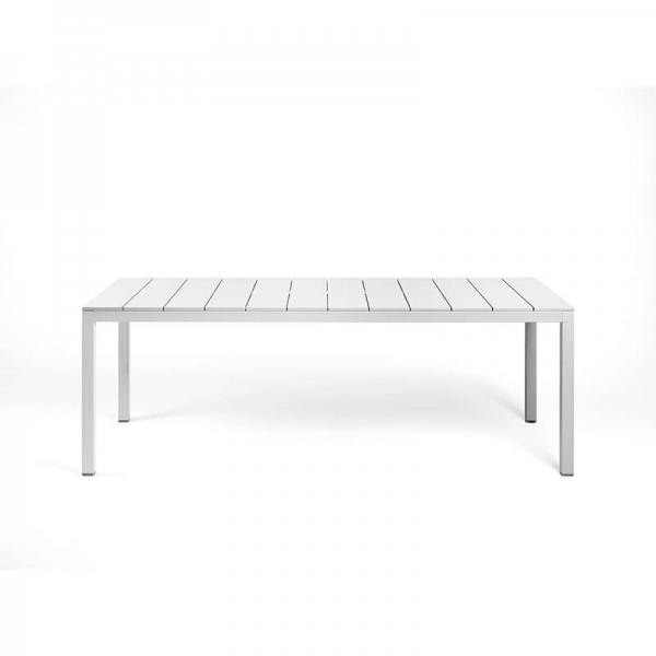 Table de jardin en aluminium blanc rectangulaire fabriquée en Italie - Rio - 5