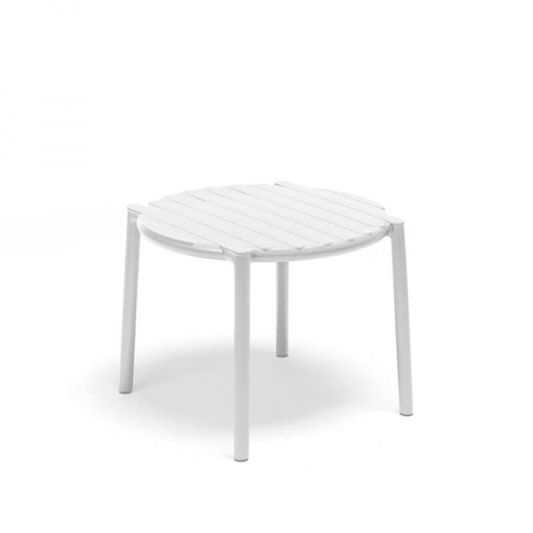 Table basse de jardin ronde empilable blanc fabriquée en Italie - Doga - 5