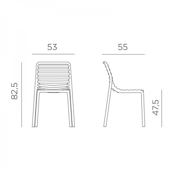 Chaise de jardin design empilable de fabrication Italienne - Doga bistrot - 31