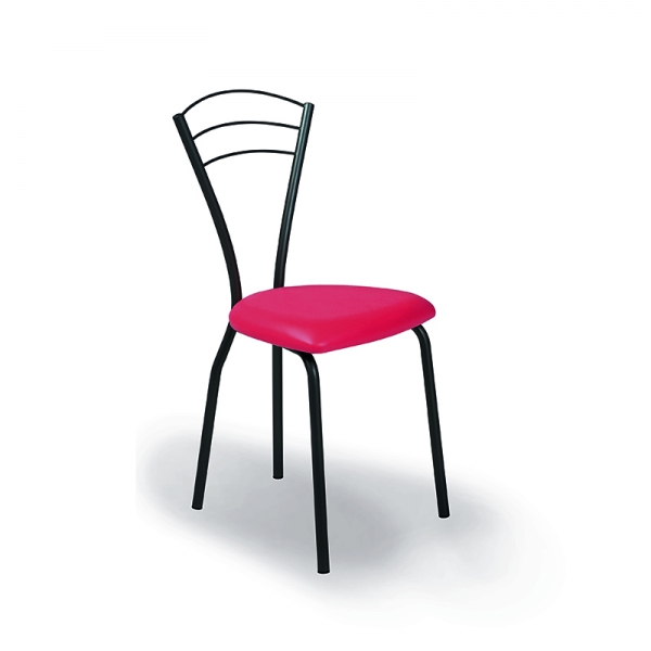 Chaise contemporaine française en métal avec assise rembourrée - Rebecca - 1