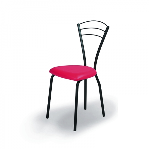 Chaise française en métal avec assise rembourrée - Rebecca - 2
