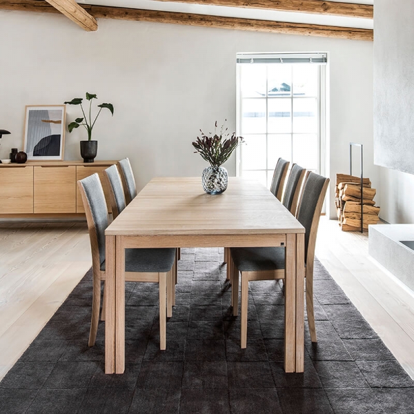 Table rectangulaire avec allonges en bois massif fabriquée au Danemark - SM23-24 - 2