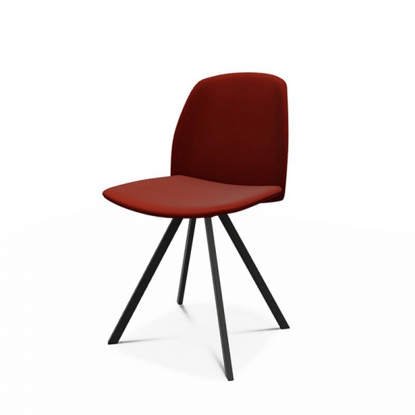 Chaise pivotante rouge fabriquée en Belgique - Figaro - 2