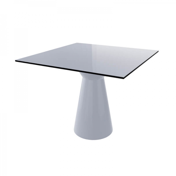 Table carrée grise design à pied central conçue en Italie - Roller H74 carrée - 2