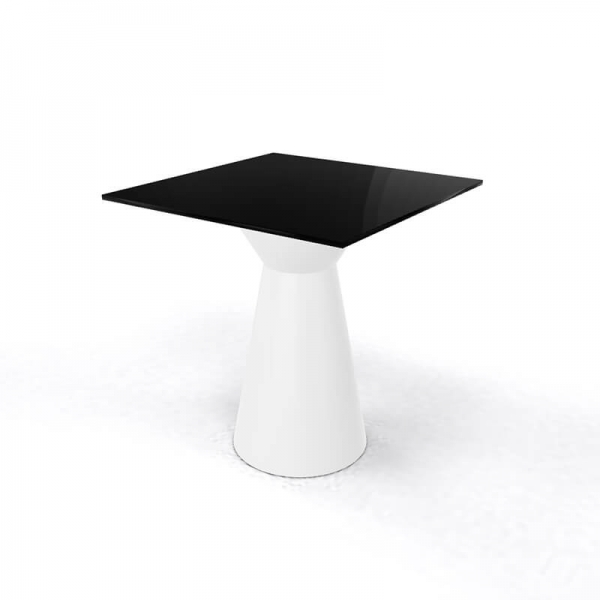 Table carrée italienne design à pied central de couleur noire et blanche - Roller H74 carrée - 5