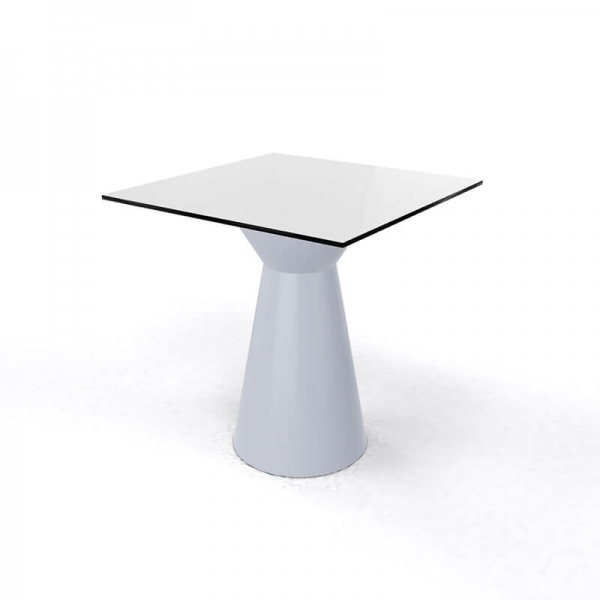 Table carrée design à pied central grise et blanche conçue en Italie - Roller H74 carrée - 4