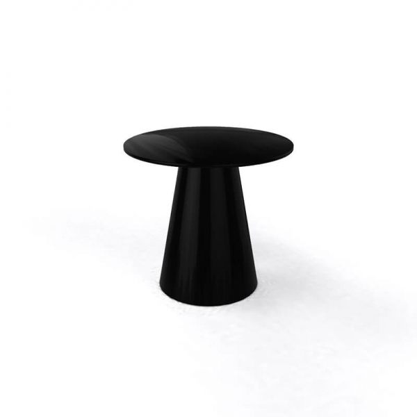 Table d'appoint ronde design italien noire à pied central - Roller H55 - 2