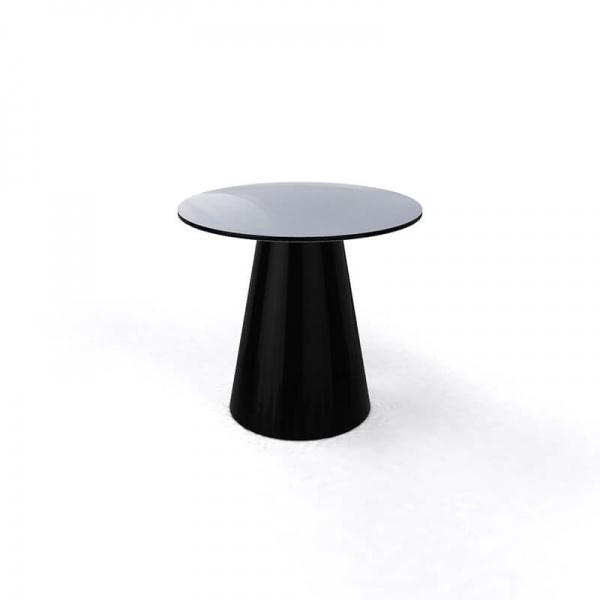 Table basse ronde design grise et noire à pied central de fabrication italienne - Roller H55 ronde - 7