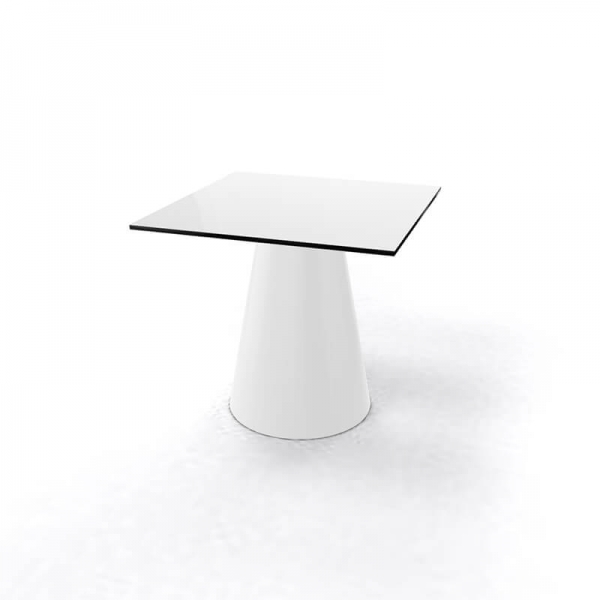 Table d'appoint carrée design italien à pied central - Roller H55