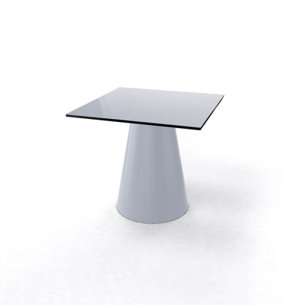 Table basse carrée italienne design à pied central de couleur grise - Roller H55 carrée - 2