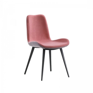 Chaise moderne bicolore en tissu rose et pieds en métal - Dalia Midj®
