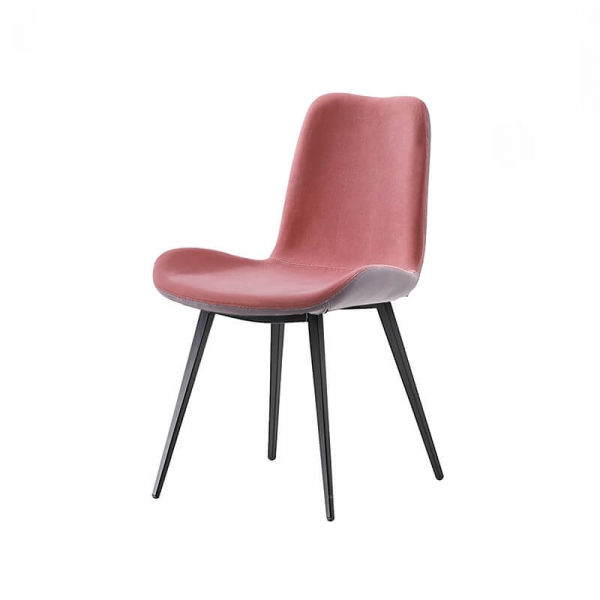 Chaise moderne rose bicolore en tissu rose et pieds en métal - Dalia Midj® - 2