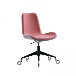 Chaise de bureau confortable en tissu rose bicolore - Dalia Midj®