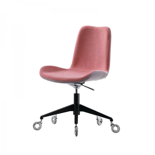 Chaise de bureau confortable rose en tissu bicolore - Dalia Midj® - 2