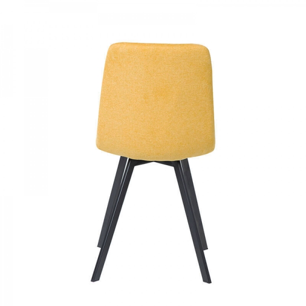 Chaise tendance matelassée jaune avec pieds en métal noir  - Carvi - 35