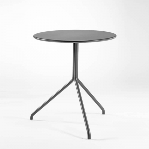 Petite table ronde en métal fabriquée en Italie noire