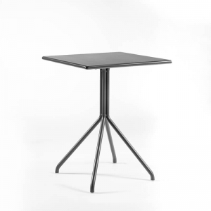 Table carrée moderne en métal et composite made in Italie noire