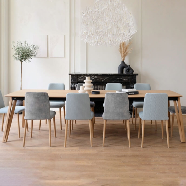 Table en bois massif extensible pieds épingle - Rennes Mobitec®