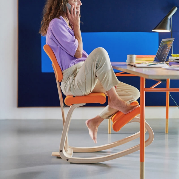 Chaise de bureau à bascule ergonomique en orange – Variable plus - 7