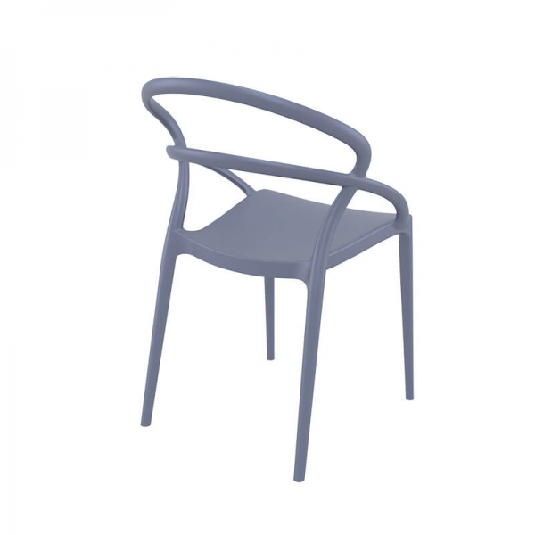 Chaise design empilable en polypropylène gris - Pia - 20