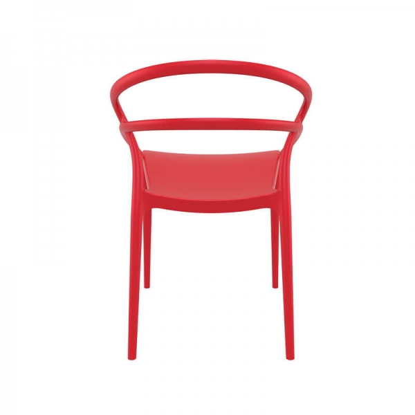 Chaise empilable en plastique rouge - Pia - 31