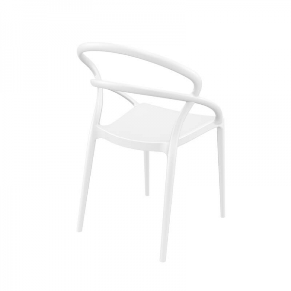 Chaise de jardin design empilable en polypropylène blanc - Pia - 9