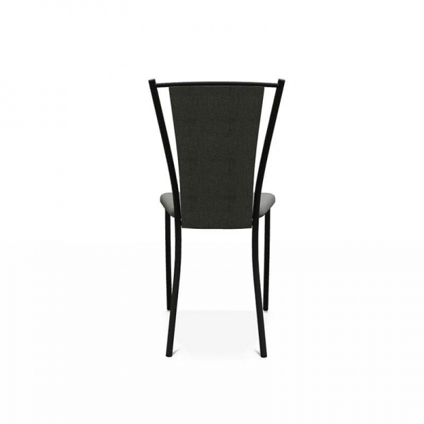 Chaise en tissu gris et structure en acier noir de style contemporain fabriquée en Belgique - Reina - 3