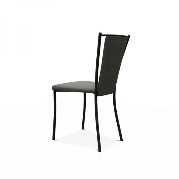 Chaise en tissu grise et noire de style contemporain fabriquée en Belgique - Reina - 4