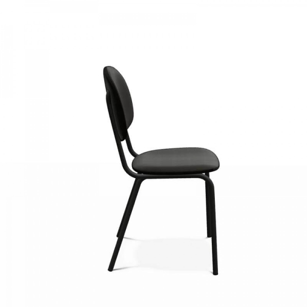 Chaise contemporaine en métal et en tissu noire fabriquée en Belgique - STR5 - 2