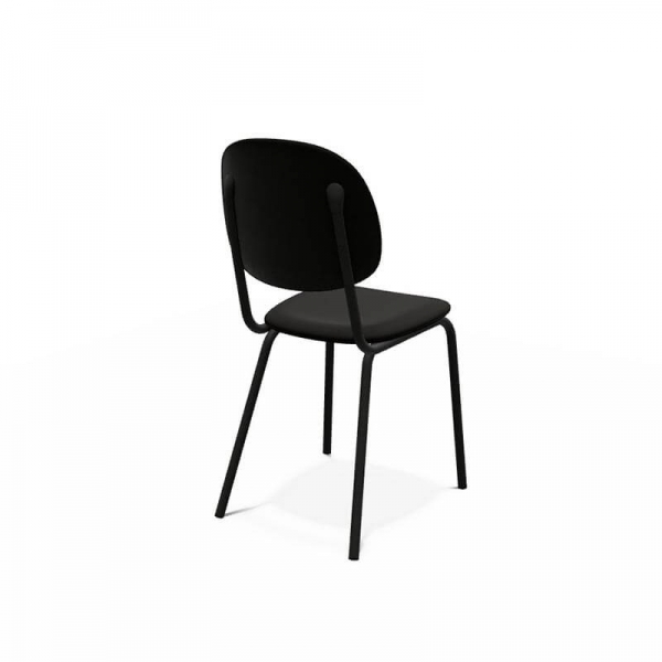 Chaise contemporaine de couleur noire en métal et en tissu fabriquée en Belgique - STR5 - 3