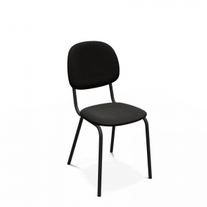 Chaise contemporaine noire en métal et en tissu fabriquée en Belgique - STR5