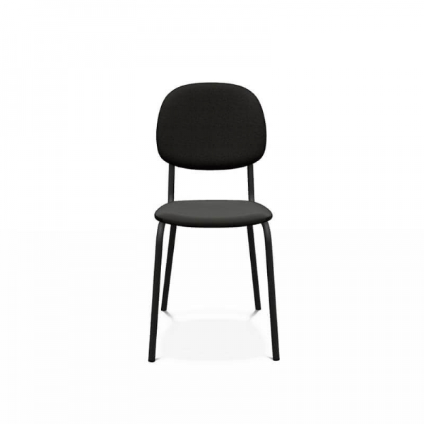 Chaise contemporaine en métal et en tissu coloris noir fabriquée en Belgique - STR5 - 5