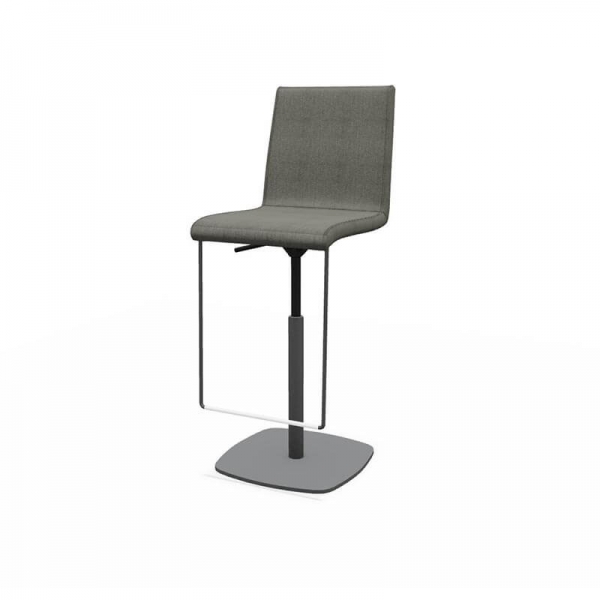 Tabouret haut coloris gris réglable et pivotant en tissu fabriqué en Belgique - BarSherpa - 6