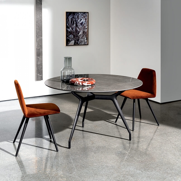Table design italienne ronde en céramique - Arkos Sovet®