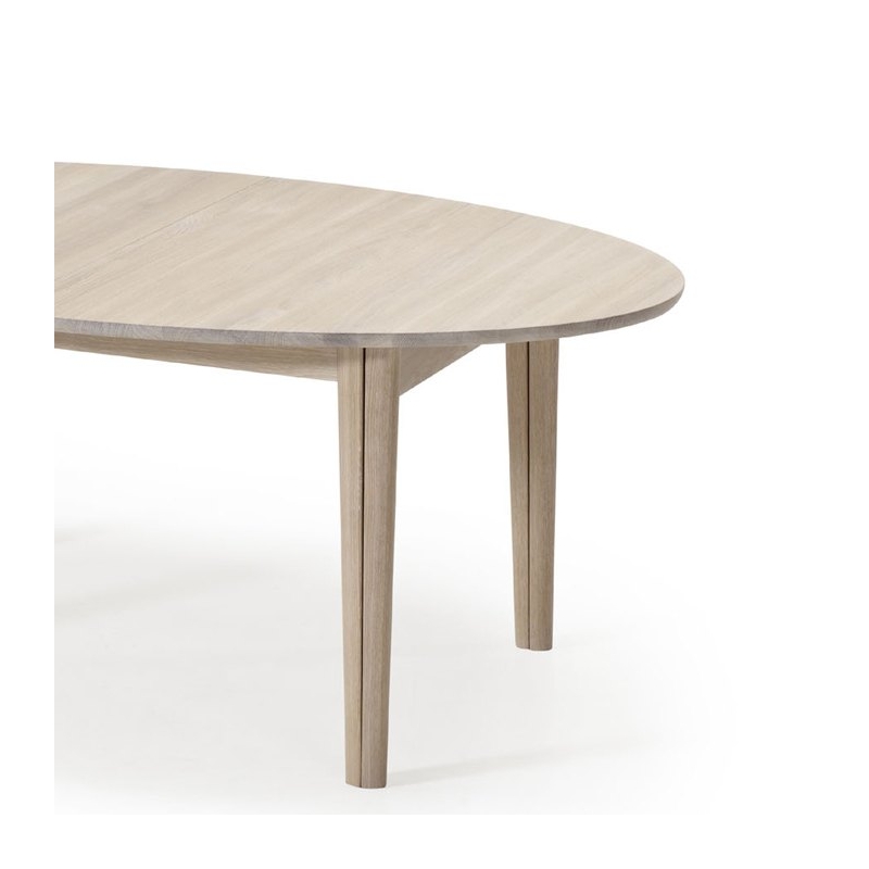 Acheter votre table extensible design ovale en bois et pied métal en croix  chez Simeuble