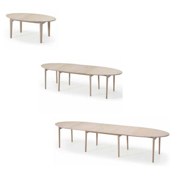 Table ovale extensible en bois massif fabriquée au Danemark - SM78 - 14