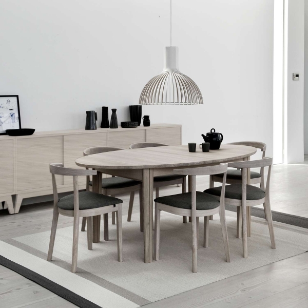 Table ovale extensible en bois massif fabriquée au Danemark - SM78 - 2