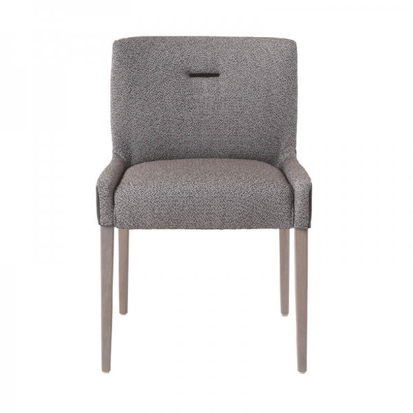 Chaise belge confortable en bois et tissu gris bimatière - Margaux C0210 Mobitec® - 2